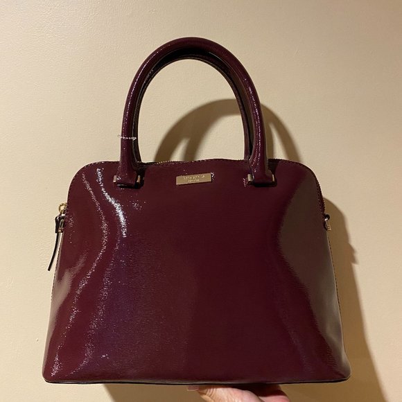 NWOT Kate Spade Burgundy Patent Leather Satchel - Picture 1 of 6